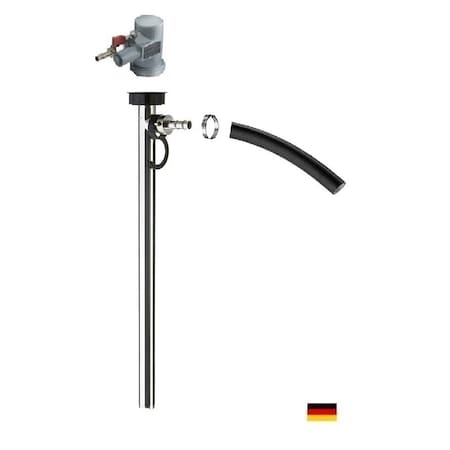 Flux Drum Pump, Aluminum, 60" Long, Air Operated Motor, 470W Power, 9 ft NBR hose 24-ZORO0228